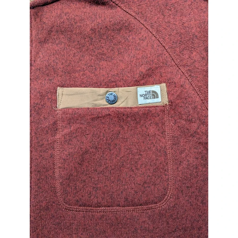 The North Face Gordon Lyons Quarter Zip Fleece Jacket Mens L Red NF0A5GL1